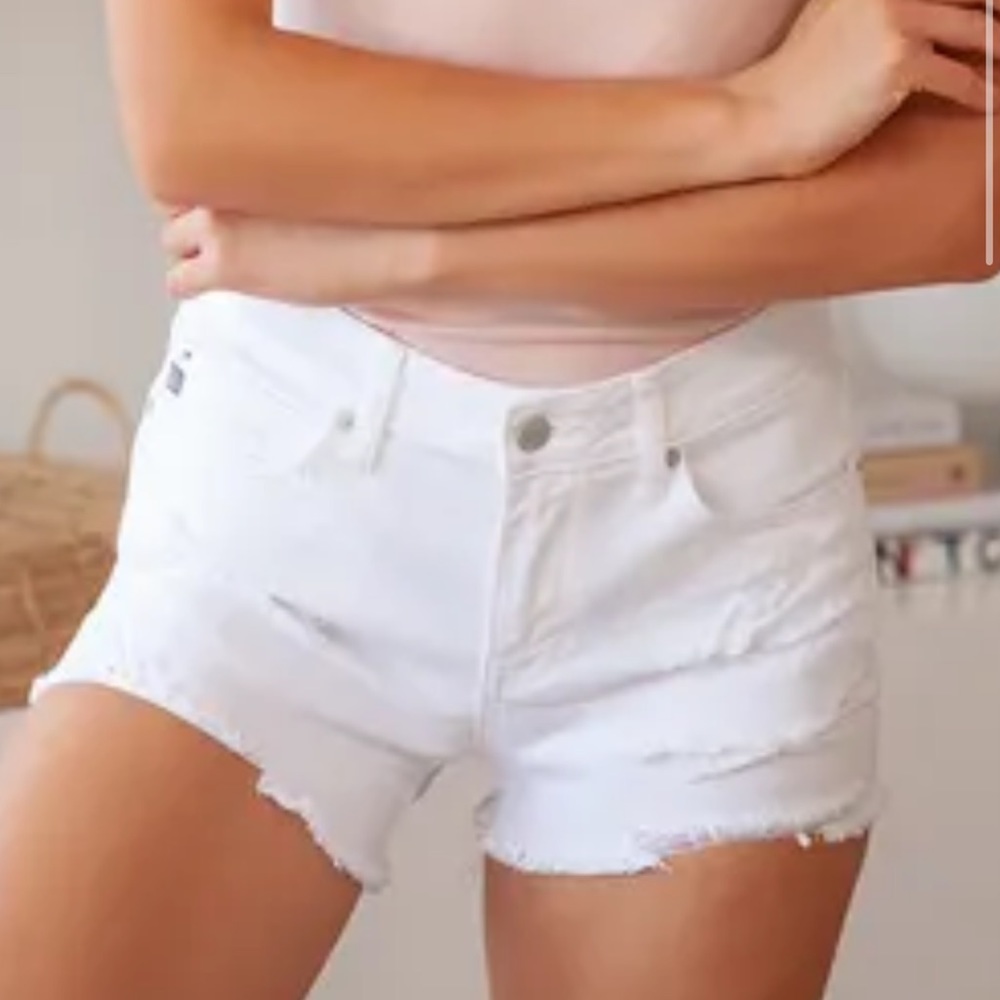 JustBlack white denim shorts size xs.